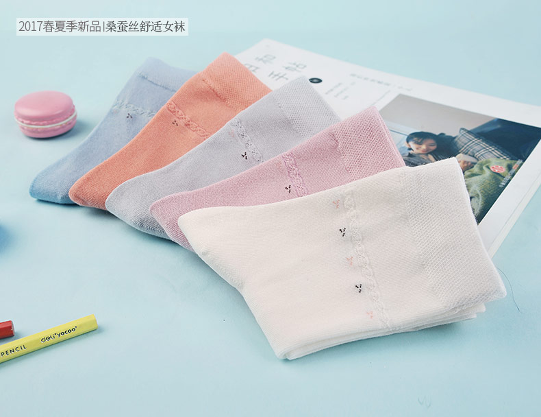 Chỉ Kano vớ nữ sợi tre bông lụa ladies socks Hàn Quốc phiên bản của vớ ống mùa xuân và mùa hè phần mỏng khử mùi