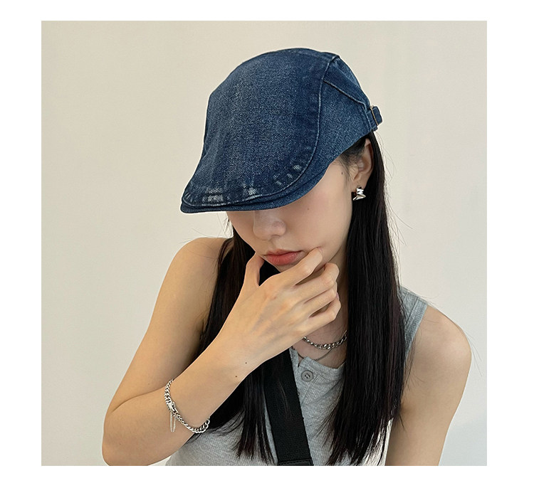 文艺复兴~日系复古牛仔前进帽子女时尚百搭鸭嘴帽贝雷帽潮-阿里巴巴