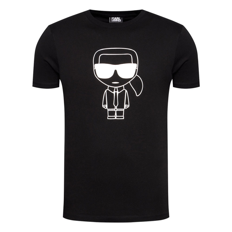Karl Lagerfeld/Karl Lagerfeld Men's Black Micro Logo Print Cotton Short Sleeve T-Shirt Karl Lagerfeld/Karl Lagerfeld Men's Black Micro Logo Print Cotton Short Sleeve T-Shirt
