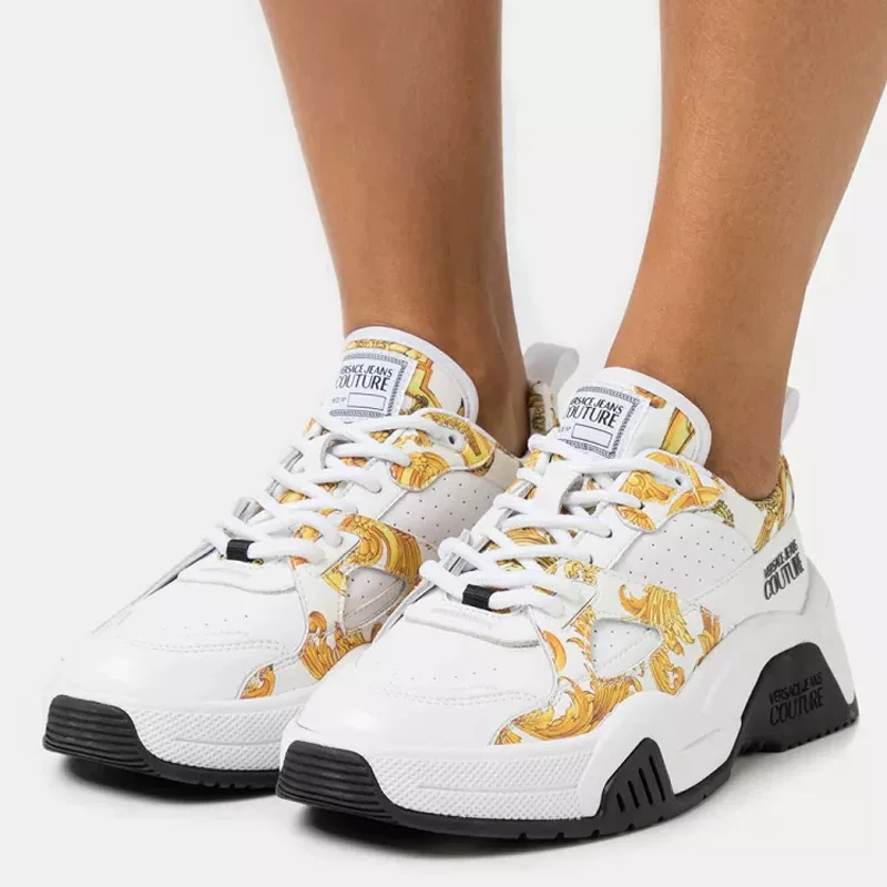 [Рекомендовано Ху Бин] Versace/Ms. Versace Ms. Baroque распечатан на толстой подошве увеличивает комфортные кроссовки для отдыха