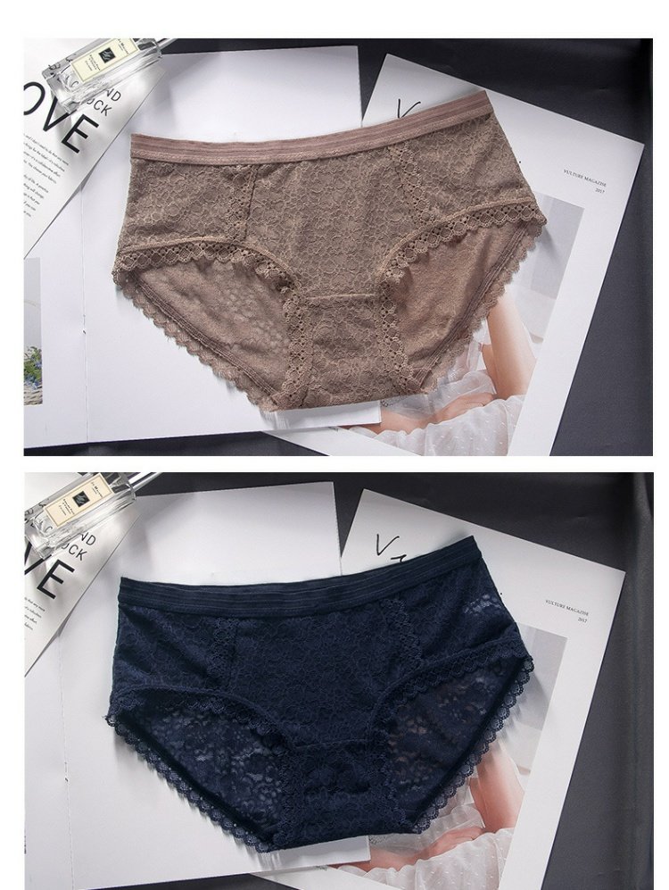 Quần nữ ren gợi cảm quần lót nữ trong suốt eo jacquard lưới openwork thoáng khí phụ nữ tóm tắt quần lót đẹp