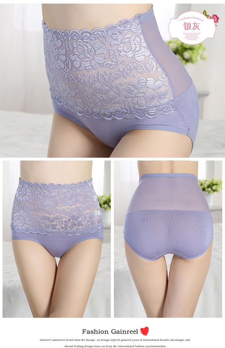 Sau sinh ren nữ gợi cảm Modal đồ lót bụng cotton modal eo cao tóm tắt kích thước lớn bán buôn quần lót nữ sinh