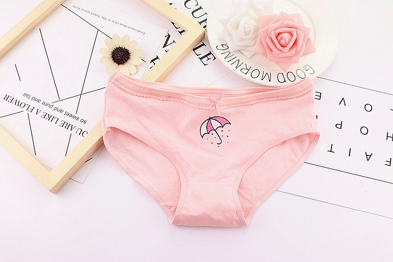 Đồ lót của phụ nữ phụ nữ 100% cotton 裆 bông sinh viên sexy trung eo ren cô gái tóm tắt liền mạch bán buôn