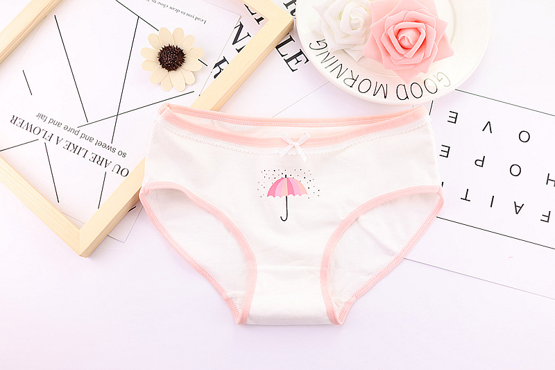 Đồ lót của phụ nữ phụ nữ 100% cotton 裆 bông sinh viên sexy trung eo ren cô gái tóm tắt liền mạch bán buôn