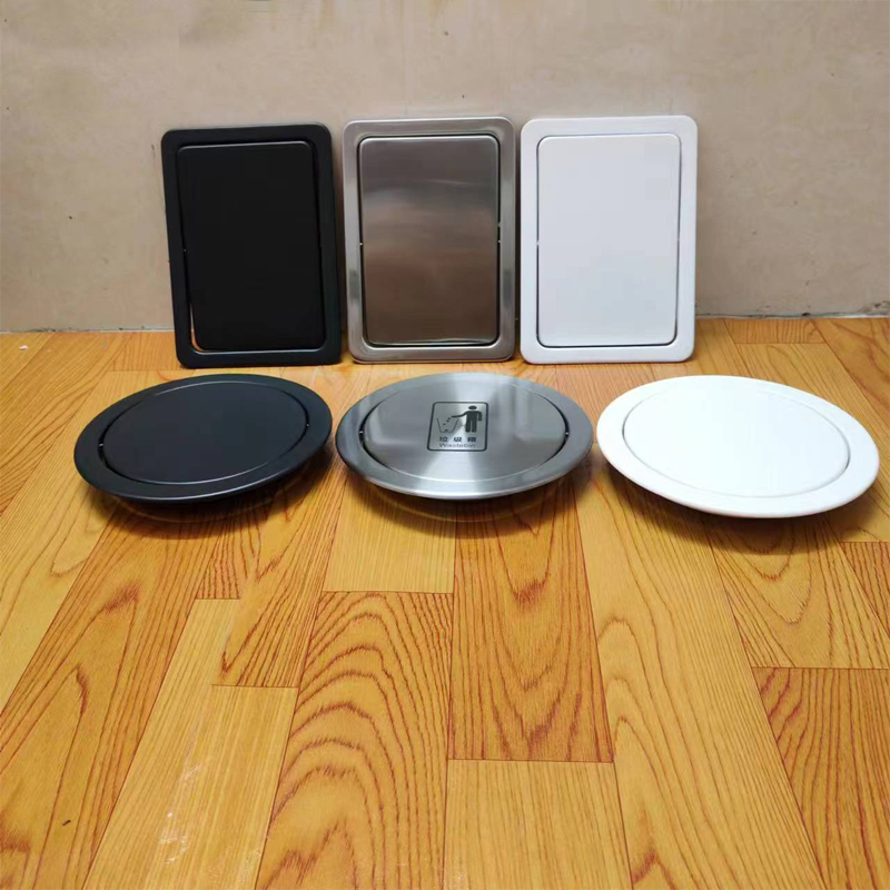 Countertop Embedded Automatic Flip-Top Trash Can under the Sink Garbage Bin Bathroom Toilet Wall-Mounted Integrated Bin