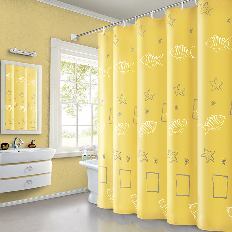 Powder room shower curtain waterproof mildew thickened polyester fiber cloth Bathroom blackout curtain partition curtain opaque custom