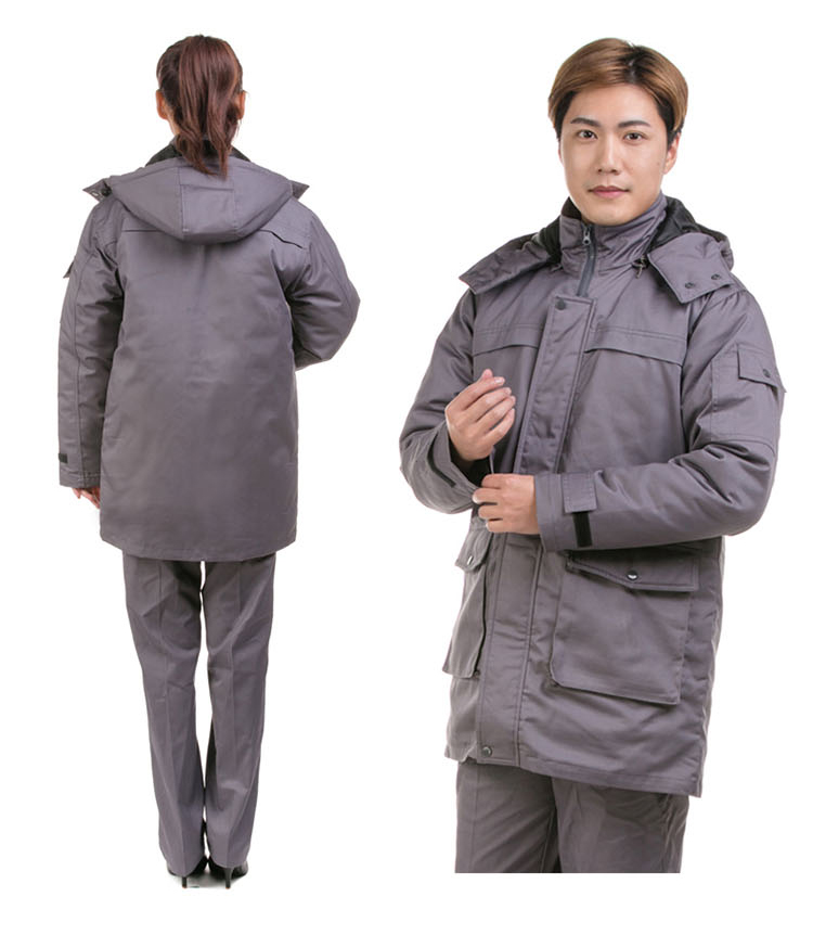 Meian mùa đông quần áo cotton nam dày áo khoác lao động dịch vụ bảo hiểm tự động dịch vụ sửa chữa dài phần lạnh quần áo cotton ấm áo khoác nam 2021