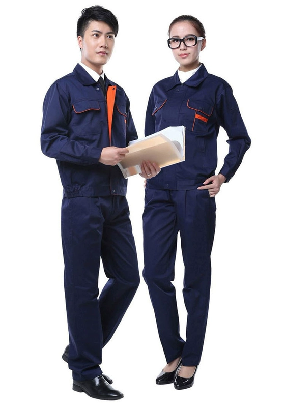 Mei Annu mùa thu mới áo dài tay phù hợp với nam giới và phụ nữ Hải quân nhà máy màu xám xanh xưởng bảo hiểm kho vận