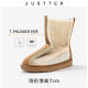 JUSTTER inner heightening snow boots for women winter 2021 new mid-tube plus velvet button thick-soled boots thickened cotton shoes