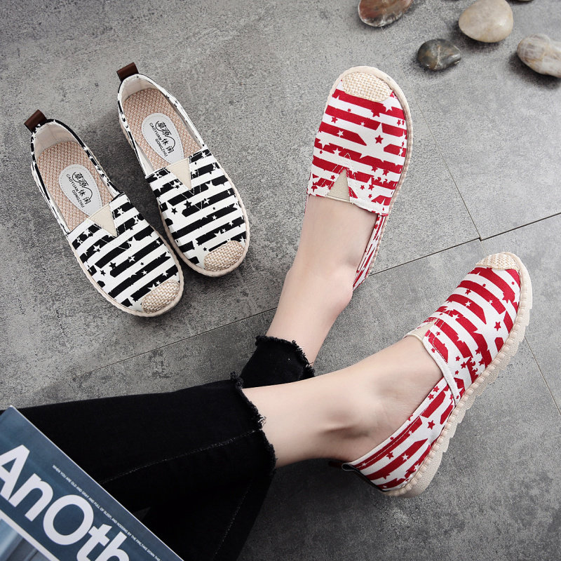 Summer slip-on canvas shoes women's shoes lazy fisherman shoes casual all-match non-slip pregnant women's single shoes old Beijing cloth shoes