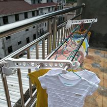 Window frame drying rack hanging clothes rod hanging window creative bracket Balcony windowsill double rod cold clothes drying invisible hanger