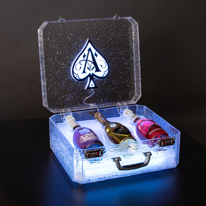 Bar Ice tattooed box Champagne Champagne Luminous Black Peach A King Suit Three Wine Boxed Wine Boxes Glowing