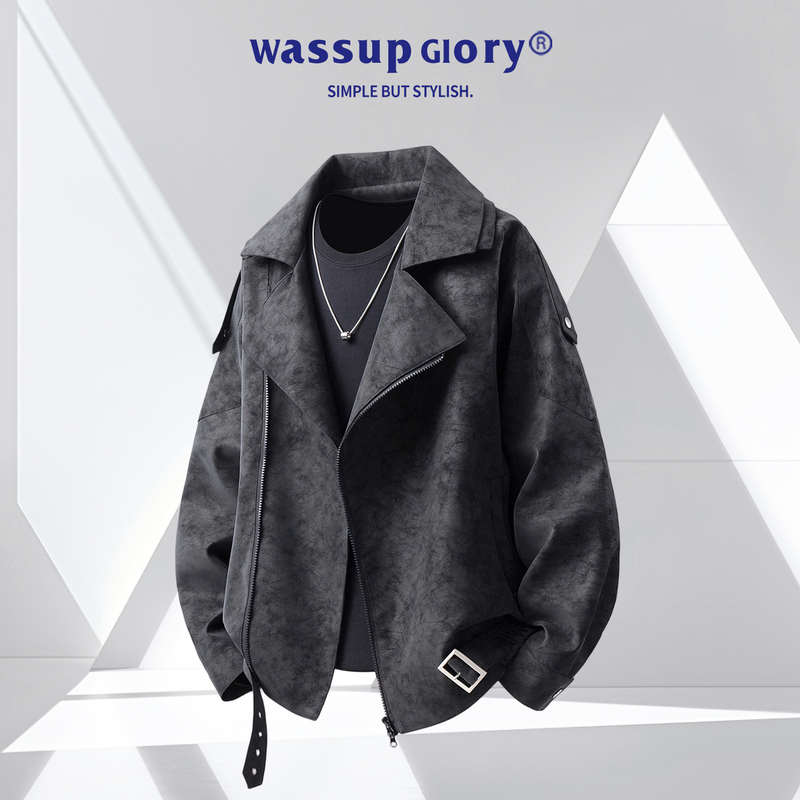 Wassup Glory American Retro Leather Jacket Men's Autum 2026 New Style Handsome Pilot Leather Jacket
