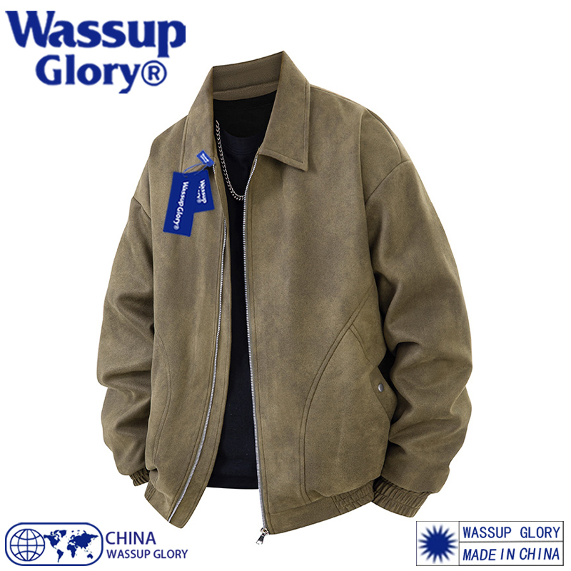 Wassup Glory American Suede Jacket Men's Coat 2026 New Autum Retro Maillard Top