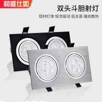 LED double-headed light grille light smallpox cholight light 3W7W12 watt single three-headed square light