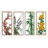 Печать поперечной вышивкой вышивка 2023 New Meilan Bamboo Chrysanthemum Living Room