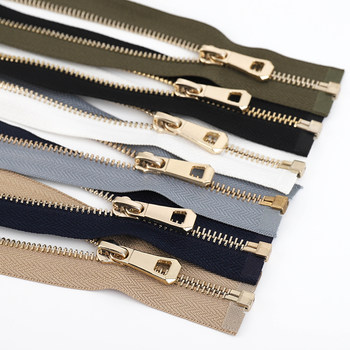 No. 5 Metal Copper Gold-Colored Zipper for Jacket Placket, down Jacket, Cardigan, Single-Head Open-End Zipper