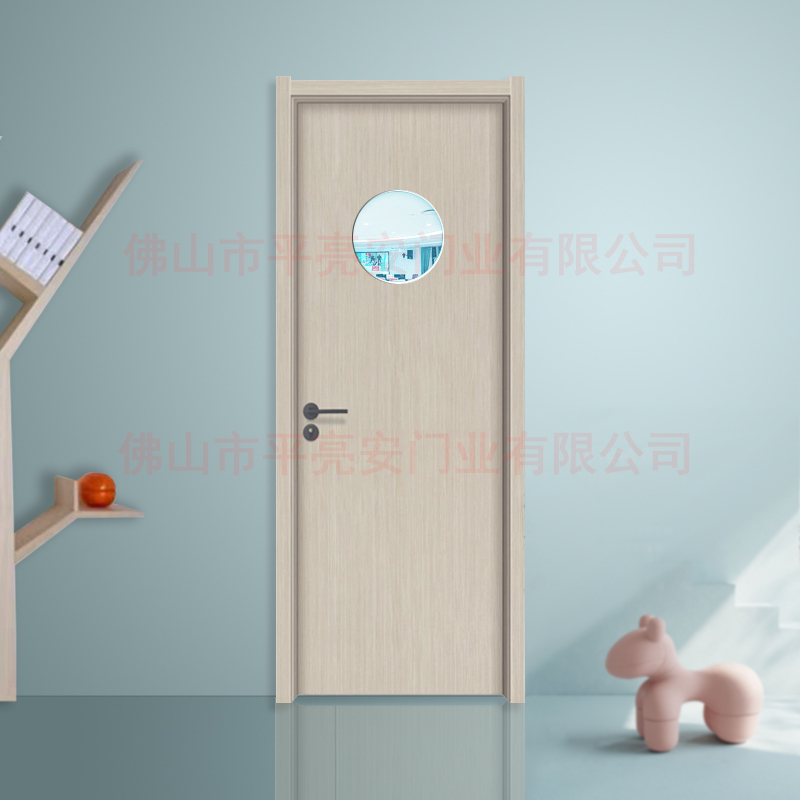 Spot Solid Wood Composite Ecological Door with Glass Paint-Free Wooden Door Training Classroom Beauty Salon Chess and Card Room Door No. 1 Color