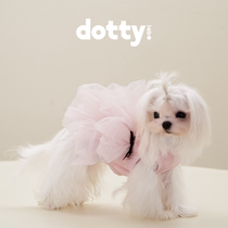 dotty lab original pet clothing summer style breathable bow flower bud wedding dress princess small and medium-sized dogs
