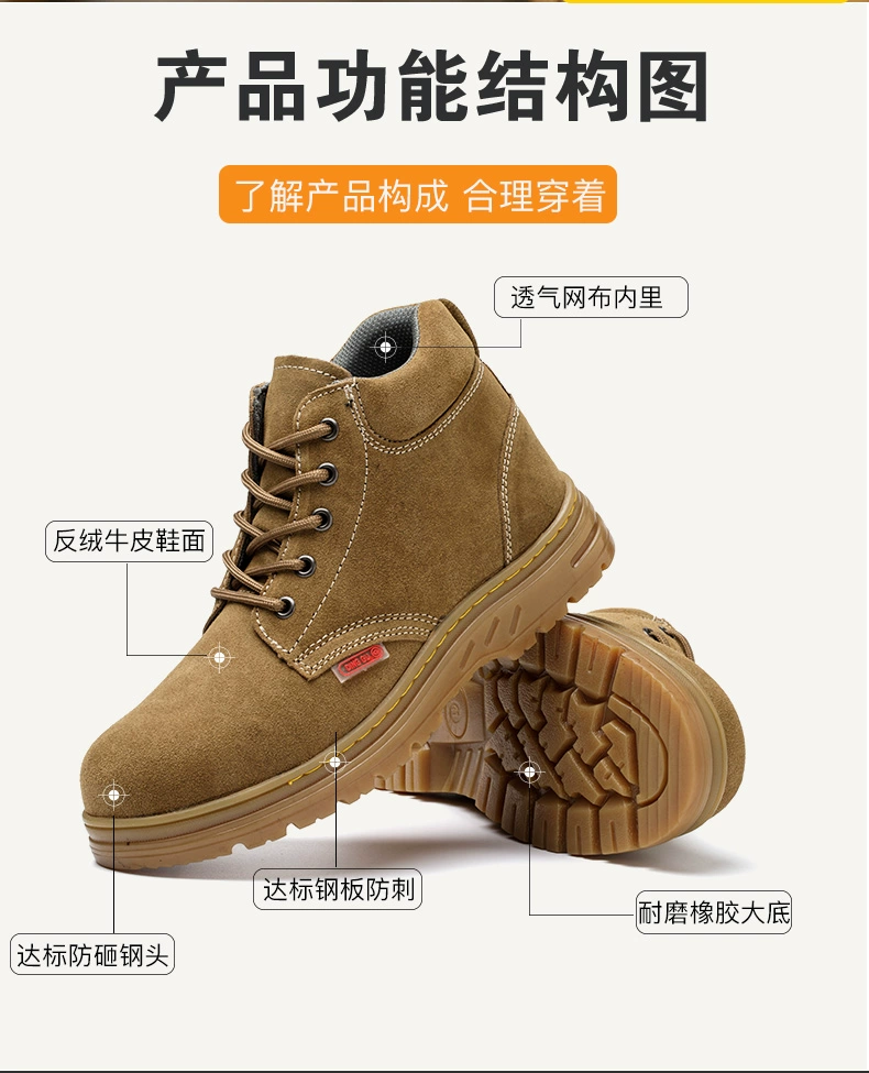 Men's labor protection shoes are anti-smash and puncture-proof steel toe welders special high-top work winter old protection with steel plate men's style