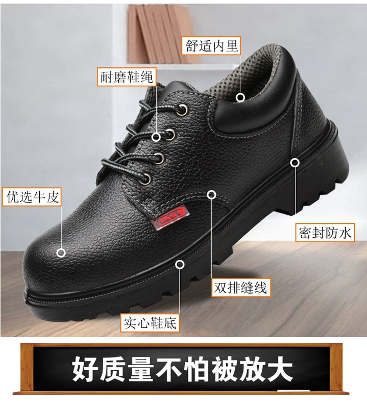 Giày đầu bếp Dinggu nam chống trượt, chống nước và chống dầu, nhẹ, giày công sở khách sạn, giày chống mài mòn, giày da an toàn, siêu nhẹ