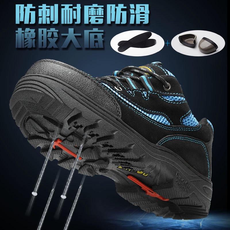 Mùa hè an toàn lao động mặc khử mùi giày nam giày Baotou Steel chống đập chống xỏ giày trọng lượng nhẹ công trường xây dựng thở 
