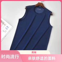 Sleeveless shirt blue fitness vest breathable quick-drying outdoor sports fitness suit running round neck