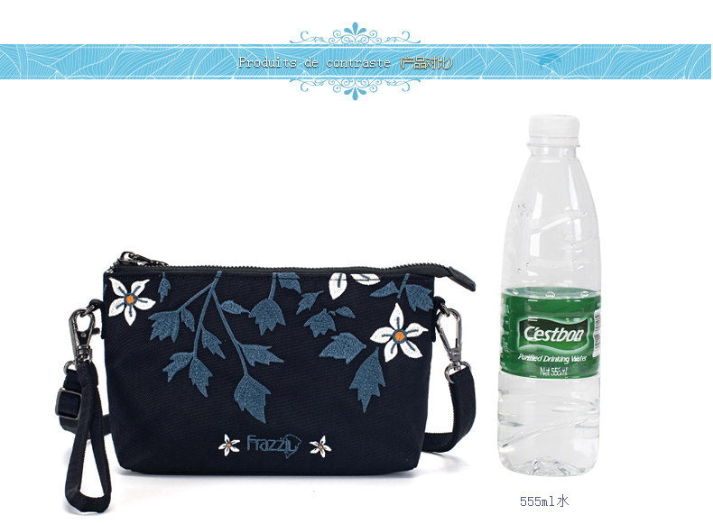 Клатч 法姿迷你斜挎包女时尚刺绣小单肩包简约手拿包逛街休闲女式手挽包 Frazzil