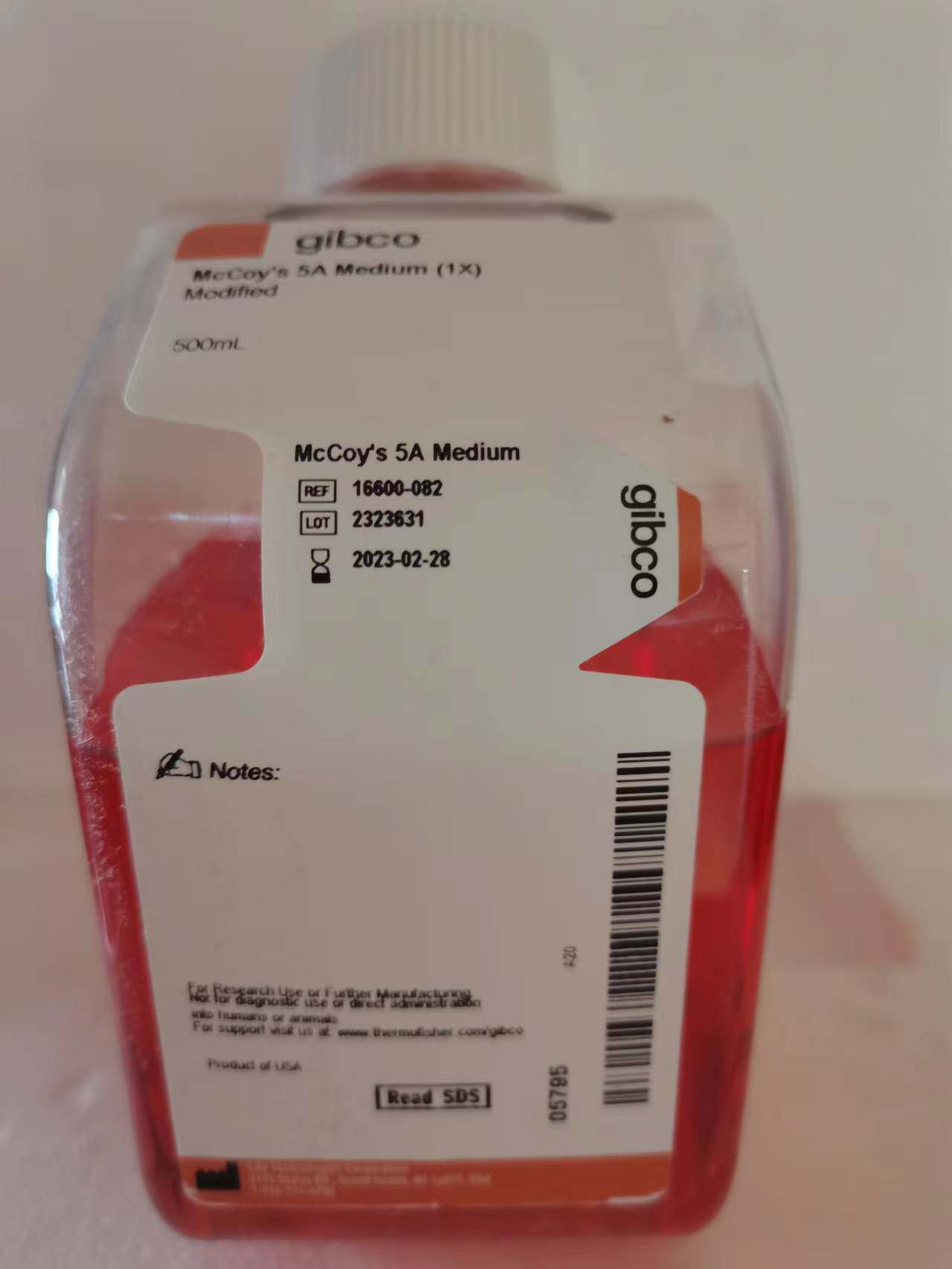 含票GIBCO 16600-082 McCoy's 5A Modified培养基 16600082 500ml