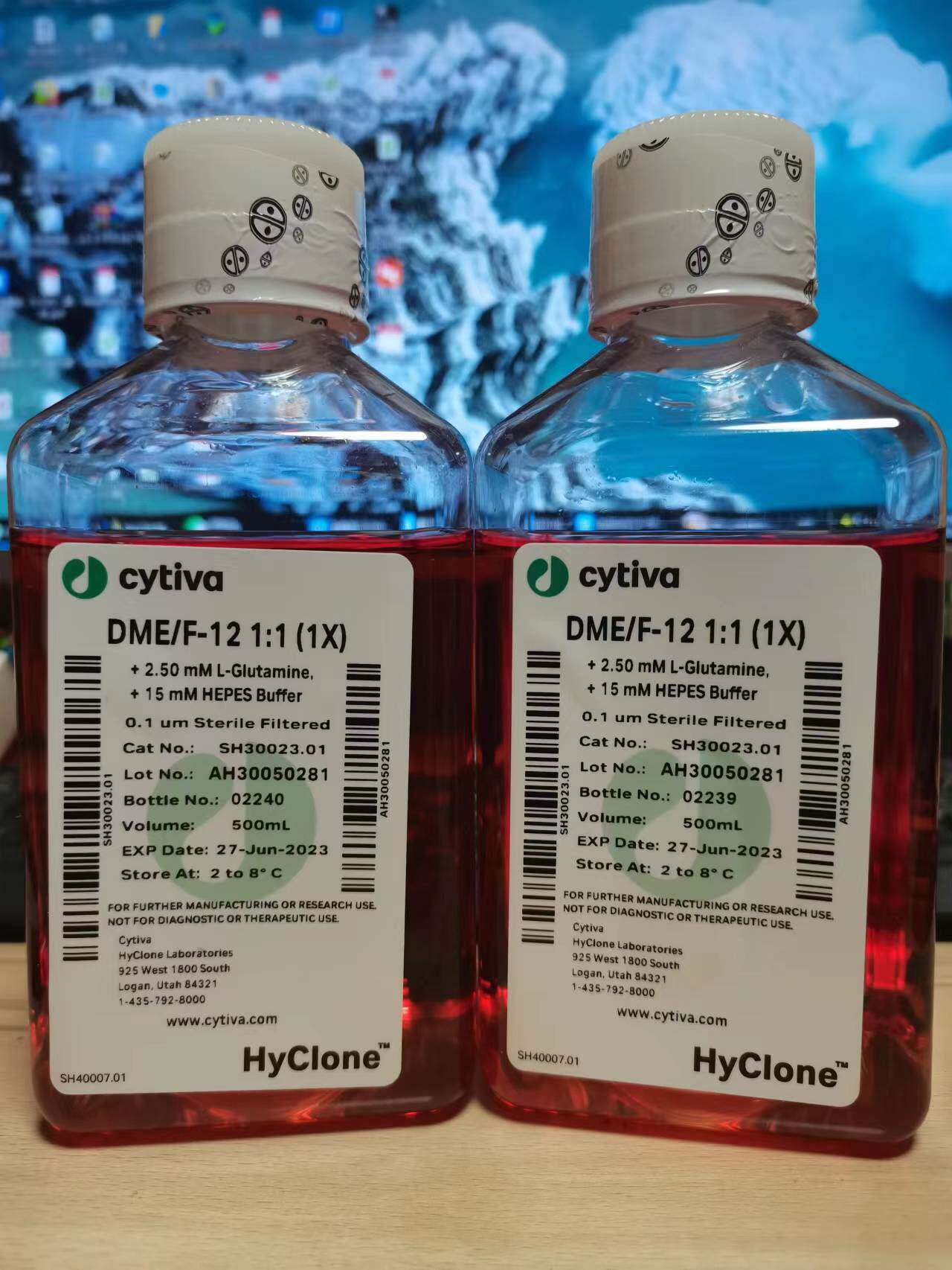 含票HyClone海克隆DMEM/F12(1:1)培养基含HEPES SH30023.01 500ml