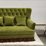 Ретро зеленый дизайнерский диван для двоих, мебель, французский ретро стиль, в американском стиле