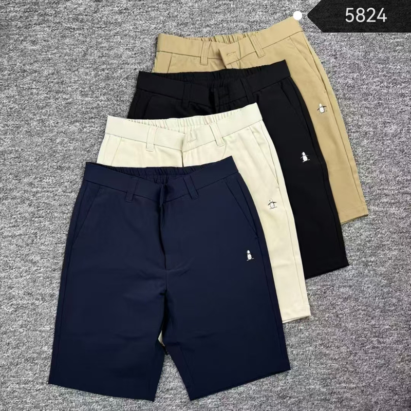 Men's Golf Shorts for Export to Japan and South Korea, Slim Fit, Stretchy, Quick-Drying, Sports Casual Golf Pants, Mid-Length Pants with Elastic Waistband