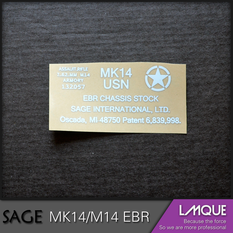 Mk14 Ebr Metal Stickers Jinming Supplies M4 Scar Ldt416Ak74U Accessories Lehuiak