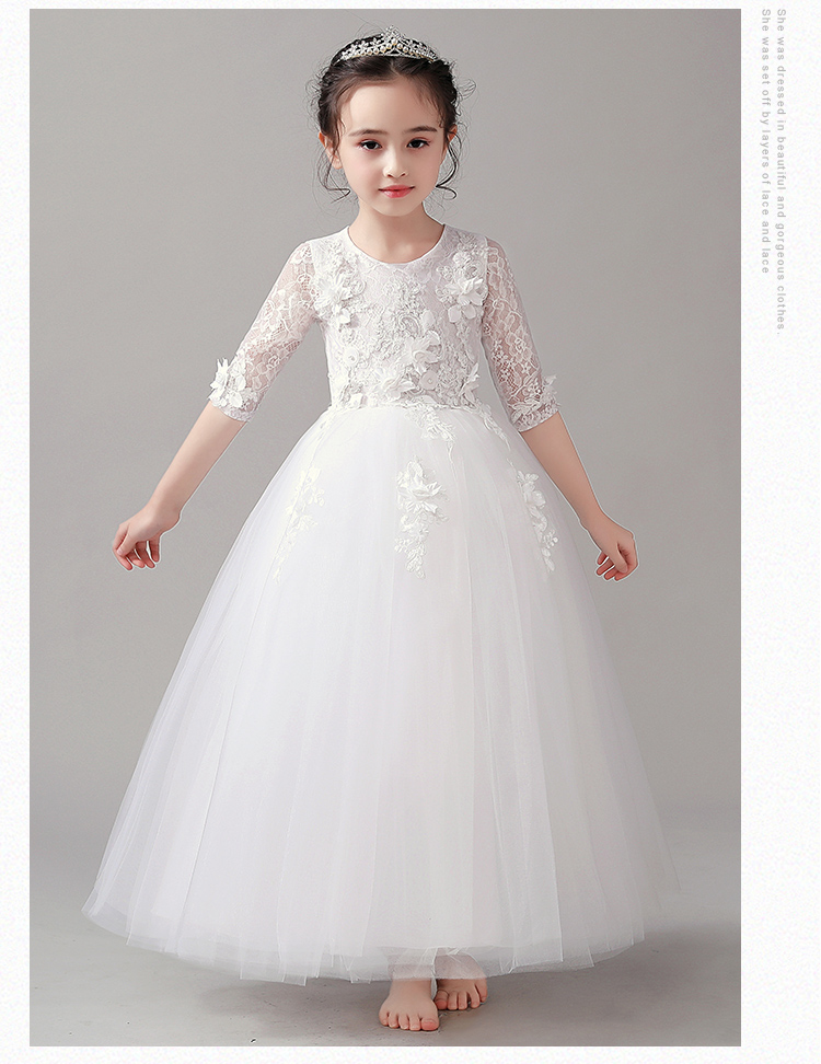 Trang phục trẻ em công chúa váy fluffy hoa cô gái piano trang phục nhỏ chủ nhà sinh nhật buổi tối cô gái ăn mặc váy cưới trang phục biểu diễn cho bé