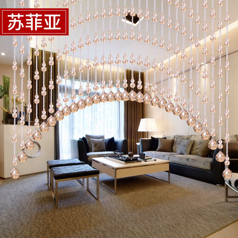 Sofia crystal bead curtain decoration crystal bead curtain partition window finished door curtain Xuanguan Living room Half-hanging curtain