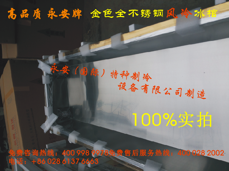 High quality Yong'an brand earthquake resistant all stainless steel air-cooled ice coffin Crystal ice coffin Ice coffin Refrigerated coffin