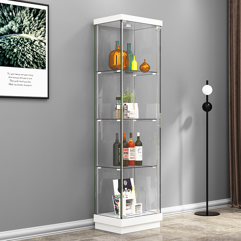 Modern minimalist decoration wine cabinet paint tempered glass locker living room small wine cabinet single double door wine cabinet against the wall