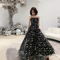 Dress female fairy student flower dress skirt can usually wear a celebrity small fragrance banquet temperament evening dress summer