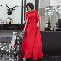 High-end evening dress female atmosphere elegant 2020 new banquet host awe Queen Red toast bride