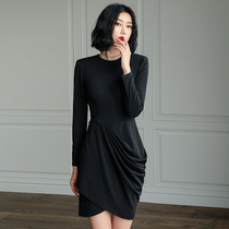 French evening dress skirt women 2020 new banquet temperament socialite Black thin short dress dress