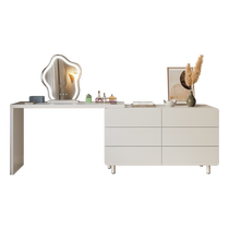 Dipu Light Luxury Internet Celebrity Dressing Table Bedroom Simple Modern Small Apartment Storage Cabinet Integrated Solid Wood Telescopic Dressing Table