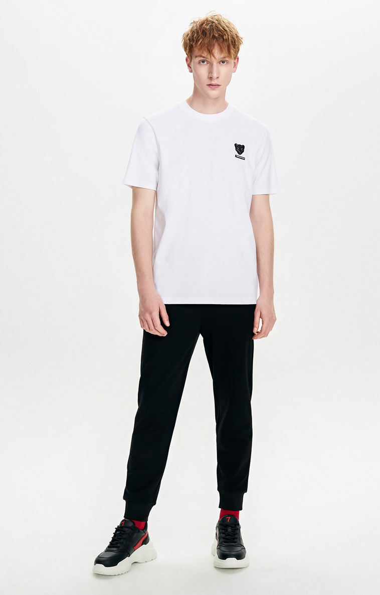 TRENDIANO Tide thương hiệu 2019 mới mùa xuân và mùa hè nam bình thường đầu hổ in cotton đôi cổ tròn tay ngắn - Áo phông dài áo thun nam cao cấp