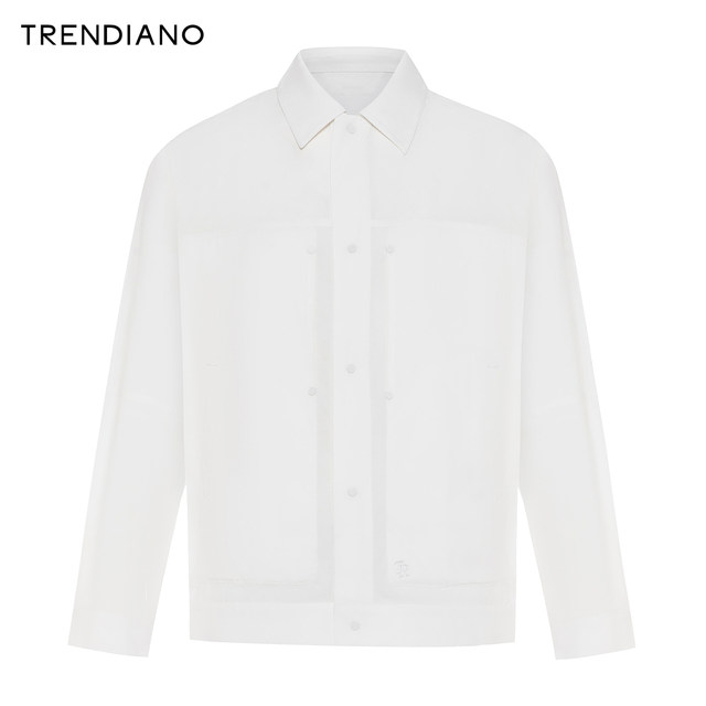 ເສື້ອຢືດ Cardigan Lapel TRENDIANO TRENDIANO Lyocell 2024 ລະດູໃບໄມ້ປົ່ງໃໝ່ ເສື້ອຢືດແບບສະບາຍໆສຳລັບຜູ້ຊາຍ