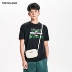 TRENDIANO mùa hè nam tương phản màu chữ in cotton ngắn tay cổ tròn áo thun nam thủy triều - Áo phông ngắn áo phông nam tay ngắn có cổ Áo phông ngắn