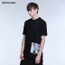 TRENDIANO new men mùa hè giản dị cotton in dài cổ tròn áo thun ngắn tay 3JI1021890 - Áo phông ngắn áo thun nike Áo phông ngắn