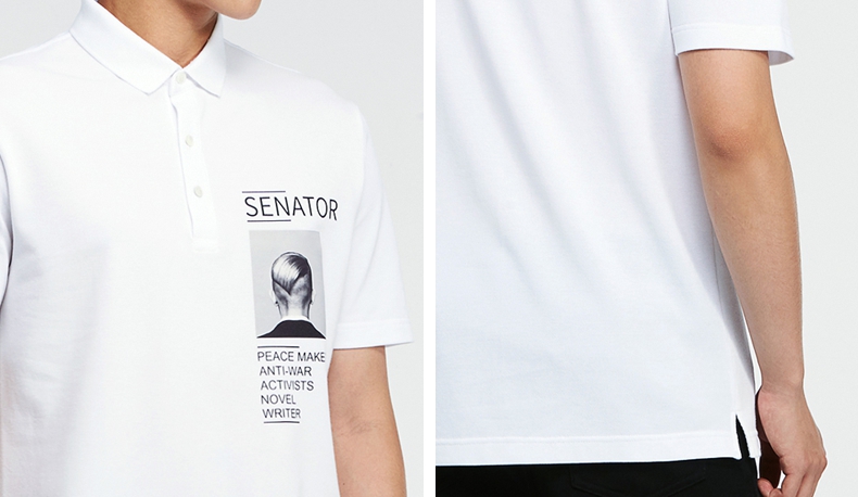 TRENDIANO mới 2018 nam áo polo mùa hè cotton in chữ lỏng tay áo ngắn 3GC202795P áo polo