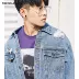 Xu hướng mùa xuân của nam giới TRENDIANO Cotton Loose Hole Casual denim Jacket 3GC104775P - Áo khoác đôi