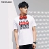 TRENDIANO Áo dài nam mùa hè Tide in chữ Cotton Vòng cổ ngắn tay áo thun 3GC202353P - Áo phông ngắn áo thun nam polo Áo phông ngắn