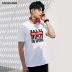 TRENDIANO Áo dài nam mùa hè Tide in chữ Cotton Vòng cổ ngắn tay áo thun 3GC202353P - Áo phông ngắn áo thun nam polo Áo phông ngắn