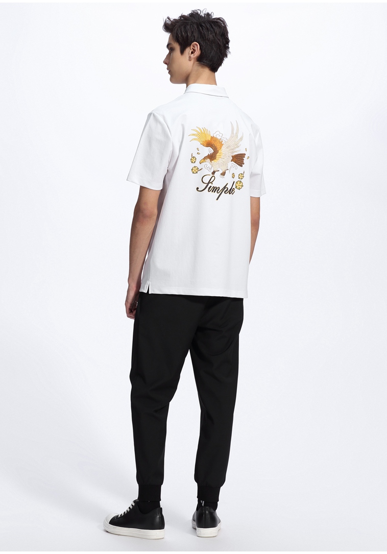 TRENDIANO Đàn ông mùa hè Casual Leopard Letter In Áo thun tay ngắn 3GE1022420 - Polo áo phông nam có cổ